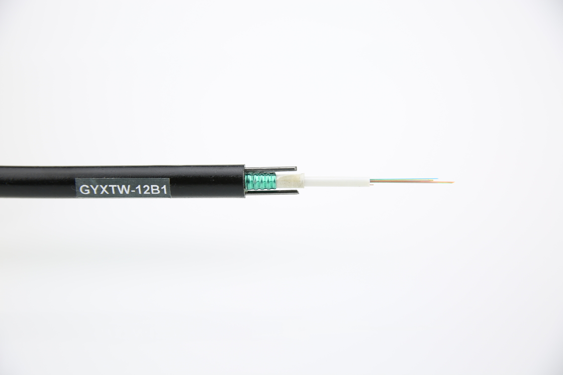 Cable à fibre optique extérieur GYXTW 12 cœurs Uni-tube Light Aerial blindé mode unique