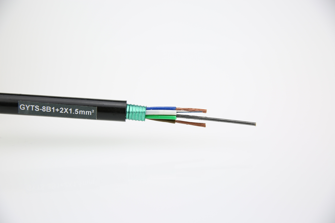 Cable optique en acier blindé extérieur GYTS 2-144f type à tubes lâches