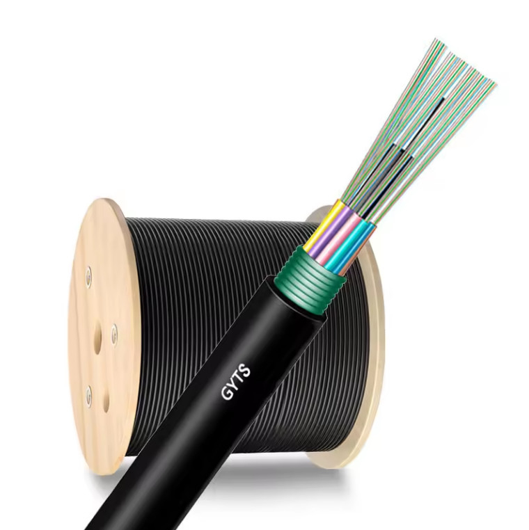 Cable blindé en acier extérieur GYTS en mode unique avec G652D directement enterré en hauteur