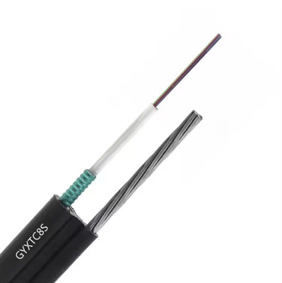 Cable aérien à fibre optique 2 4 6 8 10 12 Cœur bande auto-supportante en acier Gyxtc8s