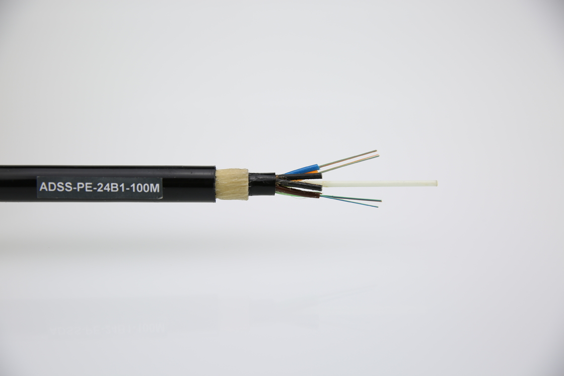Cable aérien ADSS autoportant à longue portée à double veste Cable à fibre optique 2-36 noyau
