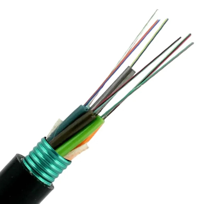 Cable optique en acier blindé extérieur GYTS 2-144f type à tubes lâches
