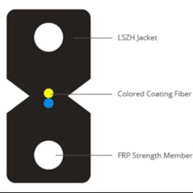 GJXH  2 Coeurs FTTH Intérieur LZSH Gaine Câble de Chute Fibre Optique