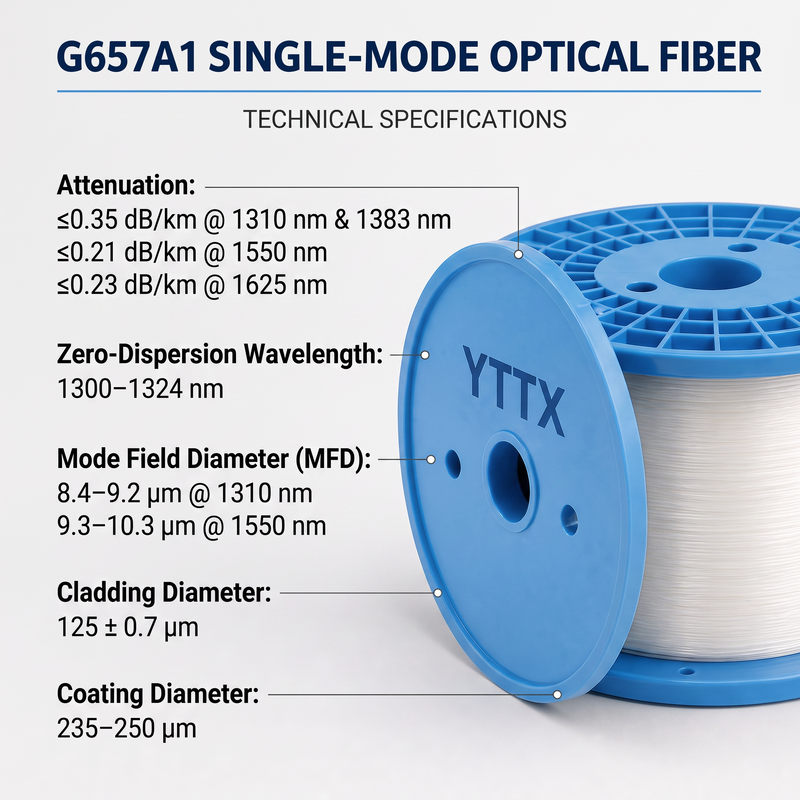 FPV Fibre SM fibre G657A1 50/60KM Tension 60-70N Atténuation ultra-faible