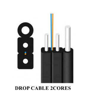 Cable de décharge FTTH extérieur à fibre optique 2 noyaux G657A2
