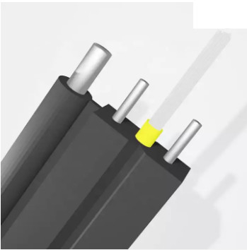 G652D extérieurs GJYXCH FTTH laissent tomber le noyau du fil d'acier de câble optique de fibre de mode unitaire 12