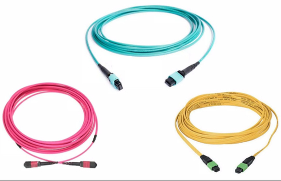SM optique OM3 OM4 8 de câble de tronc de la fibre MTP MPO de 10G 40G 100G 12 24 noyaux