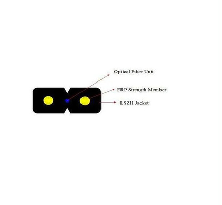 FTTH Drop Cable Intérieur 1/2 noyaux de type arc FRP/acier membre de résistance