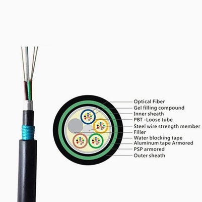 Cable à fibre optique directement enterré GYTA53 avec PBT Loose Tube et perte de retour ≥ 50 dB pour les cœurs de performance supérieure de réseau 2-144 cœurs